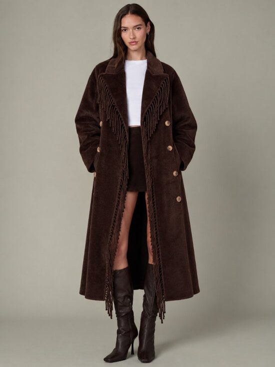 Rebecca Minkoff Jackets & Blazers - Rebecca Minkoff Double Faced Fringe Wool Blend Coat